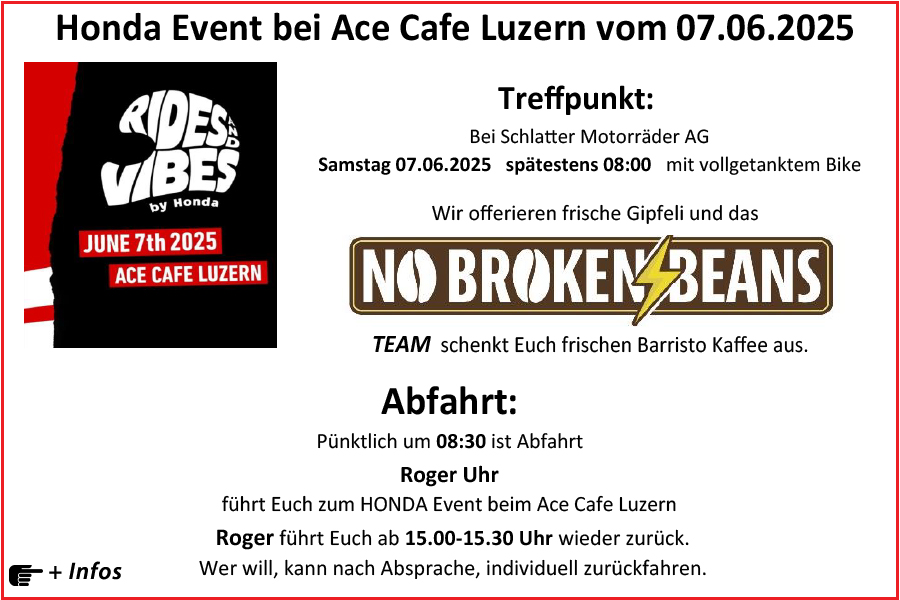 Ace Cafe Luzern mit Honda und Schlatter Motos